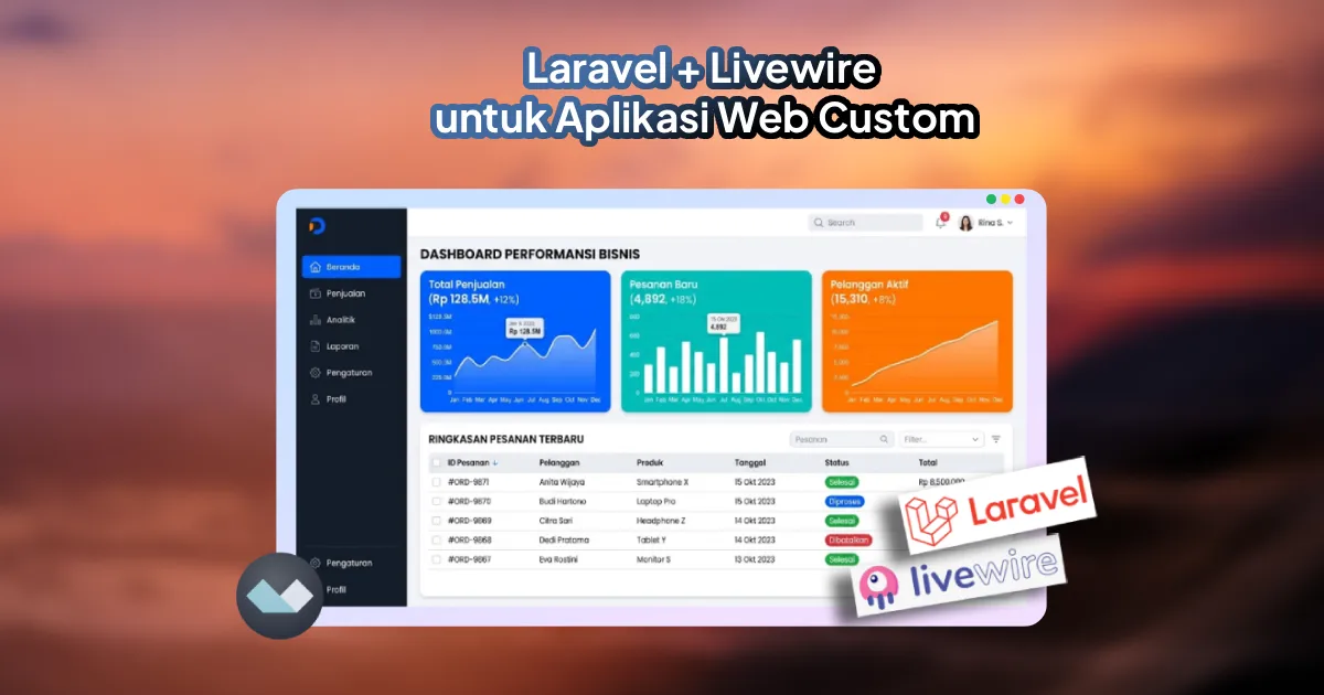 Ilustrasi dashboard aplikasi 