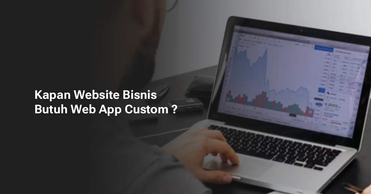 Diagram alur transisi dari website profil bisnis menuju web app custom untuk proses operasional