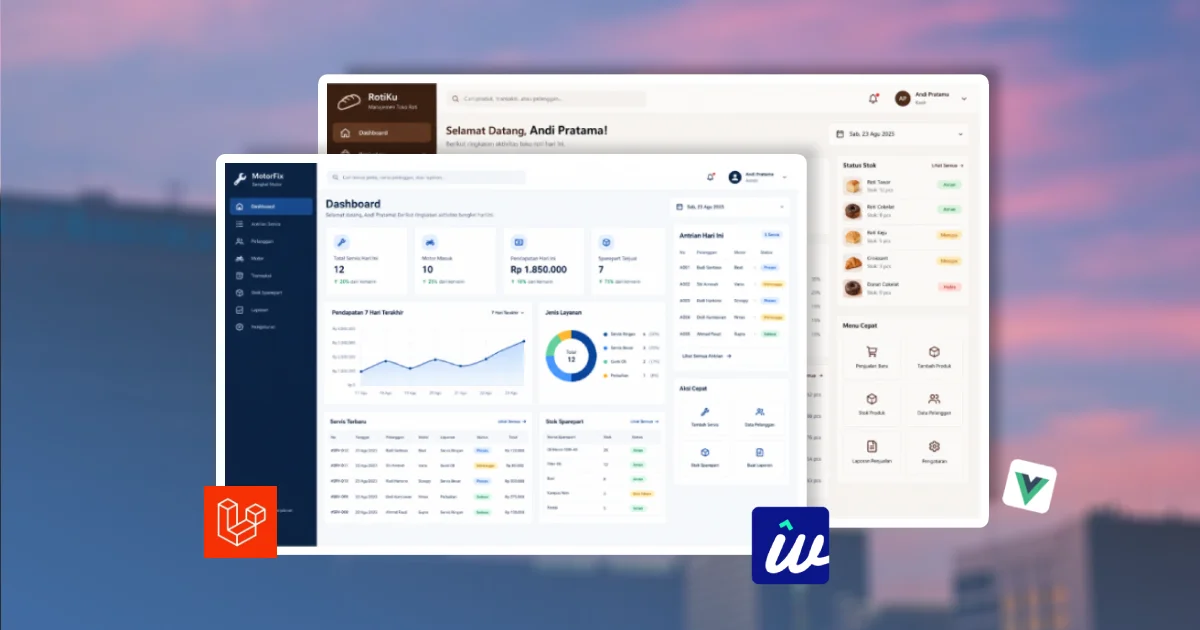 Contoh dashboard aplikasi custom ideyaweb